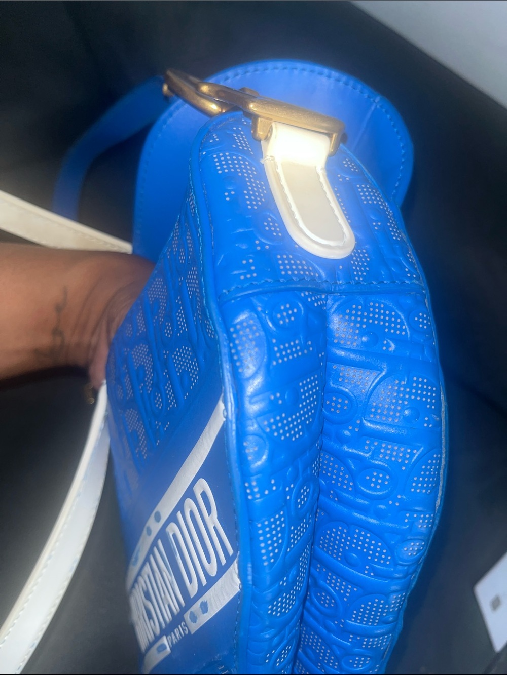 Dior Blue and White Saddle Shoulder Bag - Picture 10 of 15